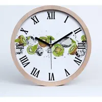 Tulup Holzuhr 25fi cm wanduhr - schwarze Spitzen - Kiwi und Wasser