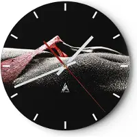 ARTTOR Wanduhr - Rund - Glasuhr - Körper weibliches Modell Wassertropfen - 40x40cm - Schleichendes Uhrwerk - Lautlos - zum Aufhängen bereit - Dekoration Modern - Wanddekoration aus Glas - C3AR40x40-0350