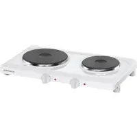 Rommelsbacher Doppelkochplatte THL 2597, langlebige Gussheizplatten, emailliertes Gehäuse, stufenlose Temperaturregelung, Überhitzungsschutz,2 Heizplatten: 145 mm Ø, 1000 Watt / 180 mm Ø, 1500 W