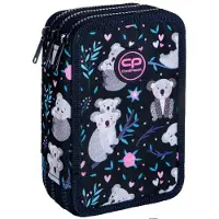 CoolPack 3-FACH Mäppchen Federmappe Federtasche XXL Federtasche Federmappe Federmäppchen 44-teilig gefüllte Schüleretui 3-stöckig 19,5 x 12,5 x 6,5 cm Junge Mädchen (Koala)