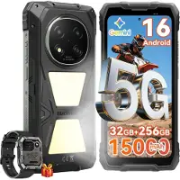 Blackview ROCK 2 Pro incl W60 smartwatch,6,67" 5G Outdoor-Smartphone mit 15000 mAh Akku, IP69K/IP68 und 400 lm Campinglampe, Robust