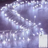 Rosikey LED Lichterkette Innen Kupferdraht 3M 120LEDs Batteriebetrieben, Weihnachtsbeleuchtung Deko für Regal Baum Treppe Fenster Balkon, Kaltweiß