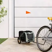 Prolenta Maison Exclusive - Fahrradanhänger Hunde Grau und Schwarz Oxford-Gewebe und Eisen