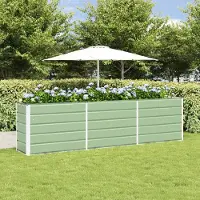 vidaXL "Schlussverkauf" Pflanzkübel im Garten - 1 pc - Blumenbeet/Gartenbeet - Pastellgrün 480x50x45 cm Verzinkter Stahl C13576