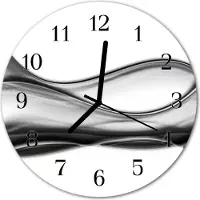 Tulup Glasuhr Wanduhr Küchenuhr Echt-Glas 30fi cm Abstrakt grau