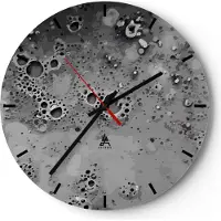 ARTTOR Wanduhr - Rund - Glasuhr - Abstraktion modern - 40x40cm - Schleichendes Uhrwerk - Lautlos - zum Aufhängen bereit - Dekoration Modern - Wanddekoration aus Glas - C3AR40x40-4078