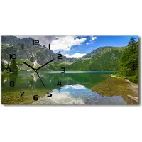 Tulup Wanduhr aus Glas – 60x30 cm - Glasbild - Glasuhr - Gehärtetes Glas - schwarze-zeiger - Sea Auge des Tatra