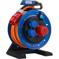 Hedi K7D2516Q2T Vollkunststoff Kabeltrommel „Generation 7“ 25m für Bau und Außen