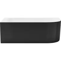 Vente-unique Eckbadewanne - 240L - 170 x 75 x 58 cm - Schwarz - Linke Ecke - ANIKA