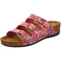 Rohde Damen Pantolette 3 Riemchen farbenfroh Memoryschaum bequem Rodigo-40 5851, Größe:38 EU, Farbe:Rot