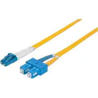 Intellinet Glasfaser LWL-Anschlusskabel, Duplex, Singlemode, LC/SC, 9/125 µm, OS2, 3 m, gelb, 3 m, OS2, LC, SC