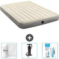 Intex Luftbett – 2 Personen – 152 x 203 x 25 cm – Beige – im Lieferumfang enthalten Spannbettuch - Pumpe en Reperaturset