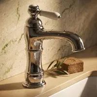 PaulGurkes Waschtischarmatur Retro Chrom Wasserhahn mit Keramikgriff