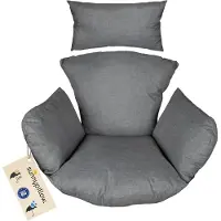 Sunnypillow Hängesessel Kissen - Auflage für Rattan & Polyrattan Hängeschaukel - Extra Dick 15cm, UV - beständig, wasserdicht - Grau