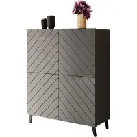 Mirjan 24 Kommode Abeto 100 mit 4 Türen, Griffloses Öffnungssystem push to open, Highboard (Farbe: Graphit / Graphit Hochglanz)