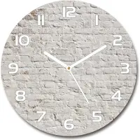 Tulup Wanduhr aus Glas 30fi Glasbild Glasuhr Gehärtetes Glas - weisse-zeiger - Brick wall