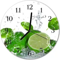 Tulup Glasuhr Wanduhr Küchenuhr Echt-Glas 30fi cm Limette grün