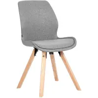 CLP Esszimmerstuhl Luna Modernes Design, Gestell natura, gepolsterter Sitz grau Material Stoff