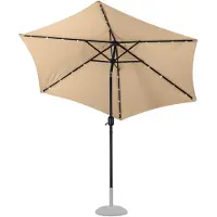Dema Alu-Sonnenschirm mit Solar-LED-Licht 270 cm Triest, beige