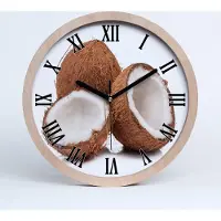 Tulup Holzuhr 20fi cm wanduhr - schwarze Spitzen - Kokosnuss