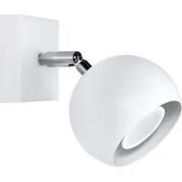 Licht-Erlebnisse Spot Lampe Retro Weiß Metall B:15cm rund klein GU10 FAVONIA Beleuchtung Wandlampe Wohnzimmer