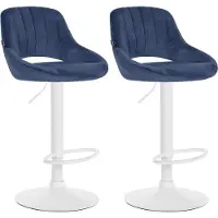 CLP 2er Set Barhocker Milet Samt W blau