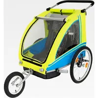 Markenlos Blue Bird Kinderanhänger türkis/gelb 20 Zoll