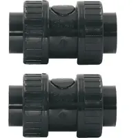 Haf 2x PVC Rückschlagventil Grau mit 63mm | Klebemuffe x Klebemuffe | Kegelrückschlagventil aus grauem PVC | PN16 für Rohr, Verrohrung & Teich