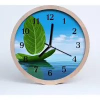 Tulup Holzuhr 20fi cm wanduhr - Blätter Natur