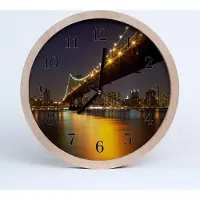 Tulup Holzuhr 20fi cm wanduhr - Bridge City Panorama