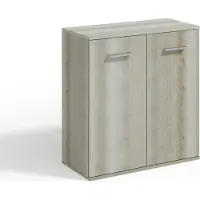 Masseno Kommode GIACOMO IV 75 cm Sideboard mit 2 Türen für Wohnzimmer Schlafzimmer Modern 75x33x85 cm Hellgrau / Hellgrau
