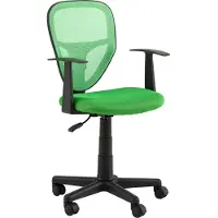 CARO-Möbel Kinderdrehstuhl STUDIO - Ergonomischer Schreibtischstuhl mit Armlehnen, Verstellbar, Dunkelgrün - Ideal für Kinder, Atmungsaktives Mesh, Leichter Aufbau [bis 80kg]