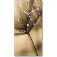 Tulup Wanduhr aus Glas – 30x60 cm - Glasbild - Glasuhr - Gehärtetes Glas -Der Löwenzahn wurde gesät