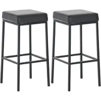 CLP 2er Set Barhocker Montreal 85 Kunstleder schwarz schwarz