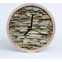 Tulup Holzuhr 30fi cm wanduhr - Runde Steine