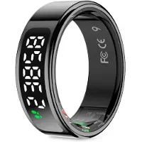 PRIXTON Smart Ring Orbyt Touch, Größe 8 (18.3 mm) | Ladecase, Schlafanalyse, Pulsmesser, Schrittzähler, Kalorien, Android und iOS, Schwarz