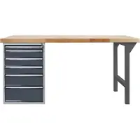 Proregal Werkbank Rhino Plus mit 6 Schubladen | HxBxT 84x150x70cm | Traglast 500kg | Anthrazitgrau/Anthrazitgrau