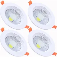 ROSNEK 4 Stück 10W LED COB Deckenlicht Panel Einbaustrahler Deckenleuchte Strahler Einbauleuchte, Warmweiß