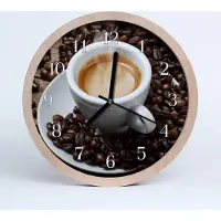 Tulup Holzuhr 20fi cm wanduhr - Kaffeetasse Küche