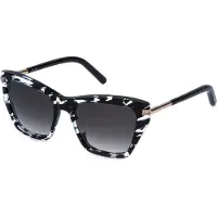 Furla SFU983 Damen-Sonnenbrille Vollrand Butterfly Kunststoff-Gestell, schwarz