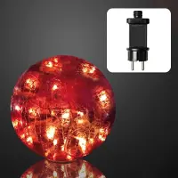 Hellum Glaskugel LED rot Deko Rissoptik 24 LED´s Outdoor IP44 Beleuchtung Garten Party