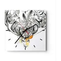 ARTTOR Wanduhr - Quadrat - Glasuhr - Lieber Wilde Blumen Wald - 30x30cm - Schleichendes Uhrwerk - Lautlos - zum Aufhängen bereit - Dekoration Modern - Wanddekoration aus Glas - C3AC30x30-3111