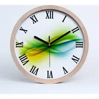 Tulup Holzuhr 25fi cm wanduhr - schwarze Spitzen - abstrakcjaale