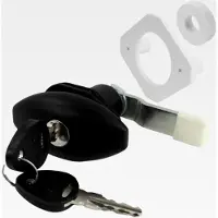 Markenlos Push Lock Klappenschloss Ellipse klein schwarz für Serviceklappen in Wohnwagen, Wohnmobil, Caravan und Boot