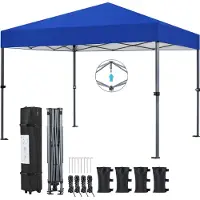 Yaheetech 3x3m Pop Up Pavillon Faltpavillon Wasserdicht Partyzelt Gartenpavillon UV-Schutz 50+ Faltzelt inkl. 8 Bodennägel&4 Sandsäcke&1 Tragetasche