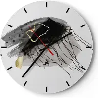ARTTOR Wanduhr - Rund - Glasuhr - Abstraktion dunkel Farben - 40x40cm - Schleichendes Uhrwerk - Lautlos - zum Aufhängen bereit - Dekoration Modern - Wanddekoration aus Glas - C3AR40x40-4337