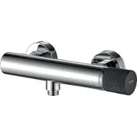 Kuchinox BADLAND Brausearmatur Wasserhahn PEROS Brausebatterie für Badezimmer in Chrom-Schwarz