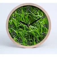 Tulup Holzuhr 20fi cm wanduhr - schwarze Spitzen - Gras