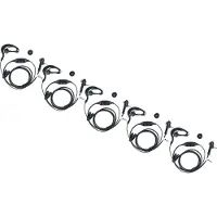VHBW 5x Headset kompatibel mit Motorola MTH850, MTP850, MTH650, CEP400, Tetra, MTH600, MTH800 Funkgerät - schwarz