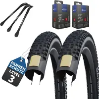 Schwalbe 2er Set Rapid Rob Fahrradreifen 27,5 x 2,10 Zoll 54-584 + SV + Reifenheber